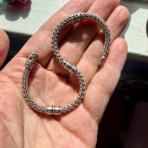 John Hardy Dot Station Silver Braided Bracelet
